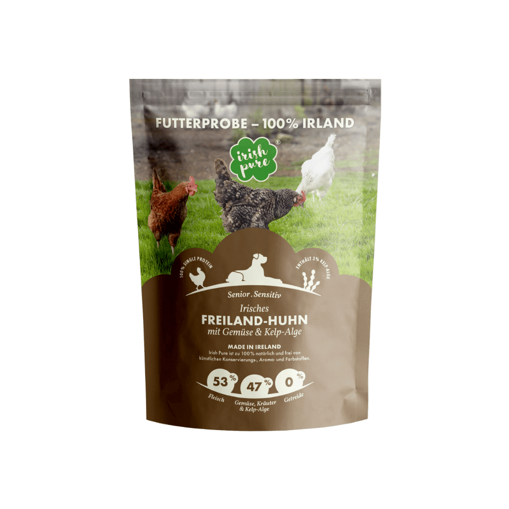 Futterprobe: Irisches Freiland-Huhn mit Gemüse & Kelp-Alge, Senior